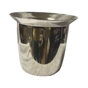 Vintage Ice Bucket / Wine Cooler 8” x 9” Round Stainless Steel
